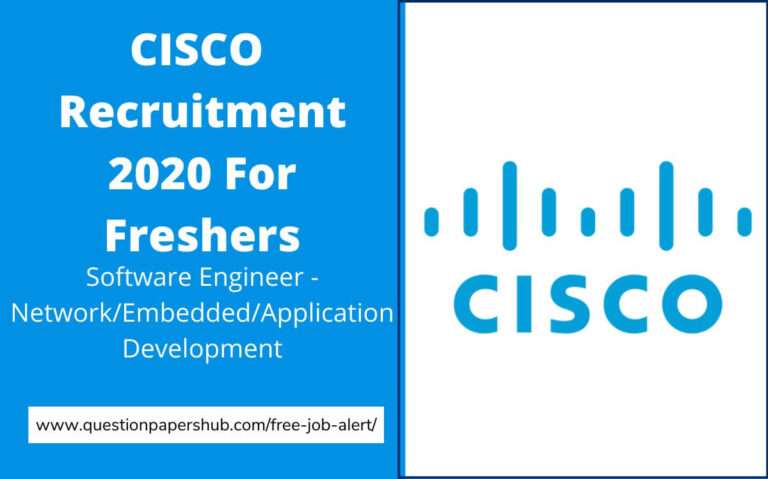 CISCO Recruitment 2020 - Hiring Software Engineer Freshers -B.E/B.Tech ...