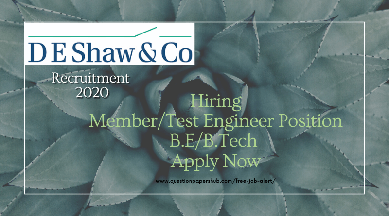 D.E.Shaw Recruitment 2020