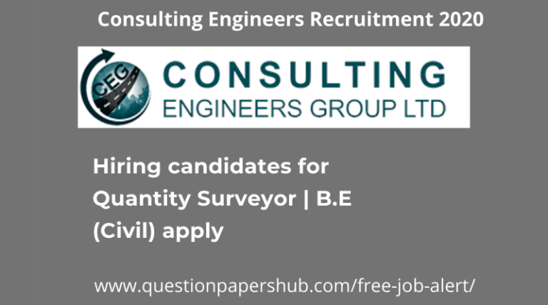 Consulting Engineers Recruitment 2020 | Hiring Candidates For Quantity ...