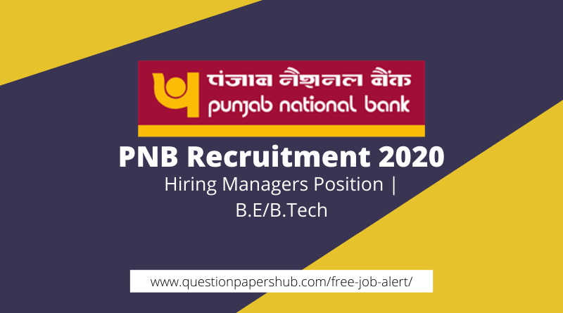 pnb recruitment 2020