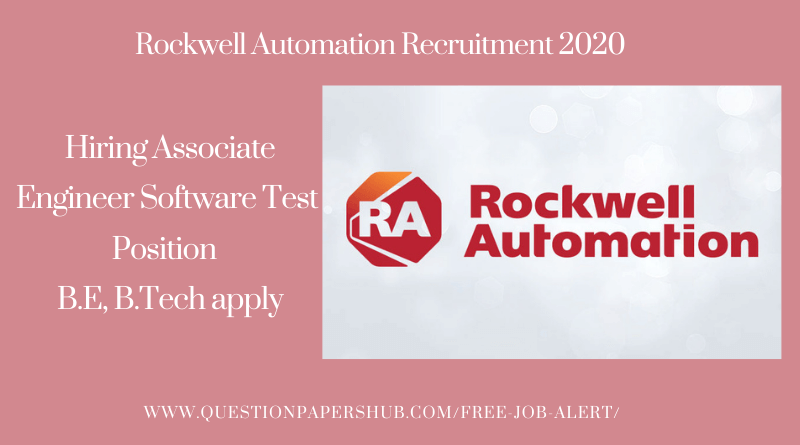Rockwell Automation Recruitment 2020