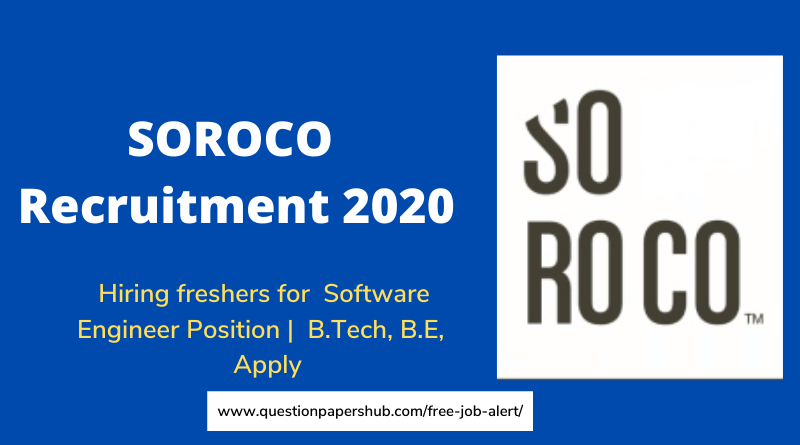 Soroco Recruitment 2020