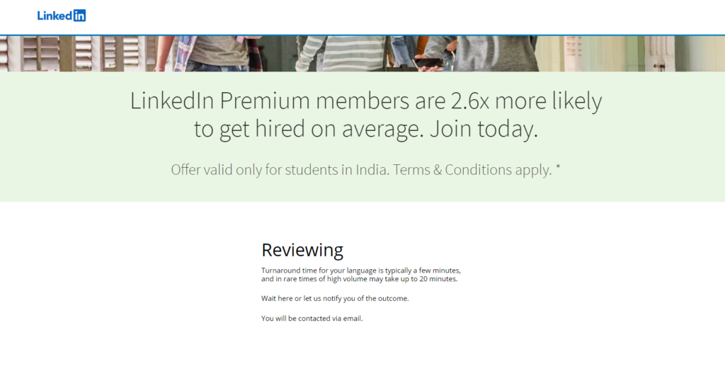 LinkedIn Premium for Free | Step 7 - Reviewing