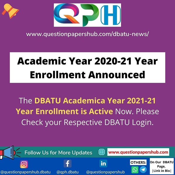 DBATU News - DBATU Academic Year Enrollment Notice