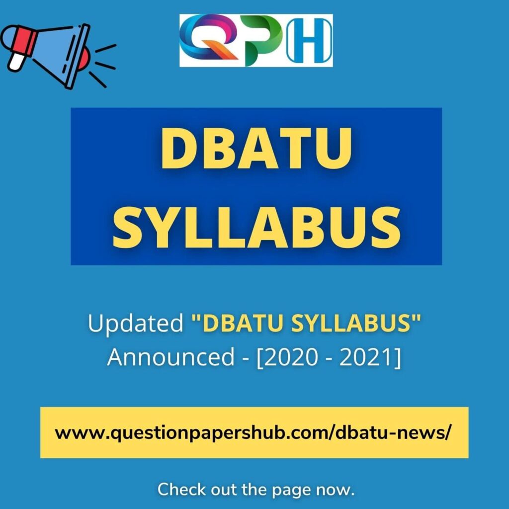 DBATU Syllabus New Updates Announced - DBATU News