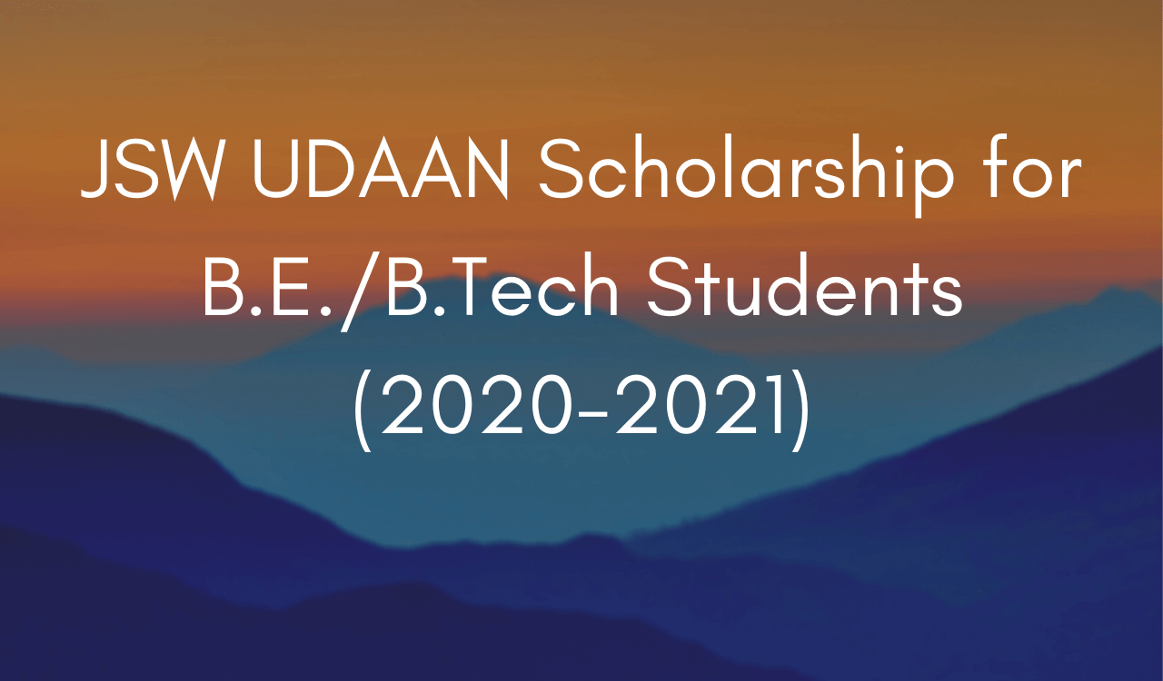 JSW UDAAN Scholarship 2020-21